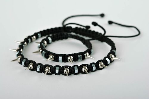 Collar y pulsera artesanales bisutería de moda accesorios para mujer negros - MADEheart.com