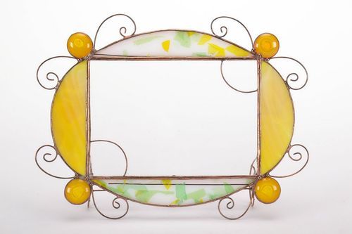 Stained glass frame for photos in the Tiffany technique - MADEheart.com