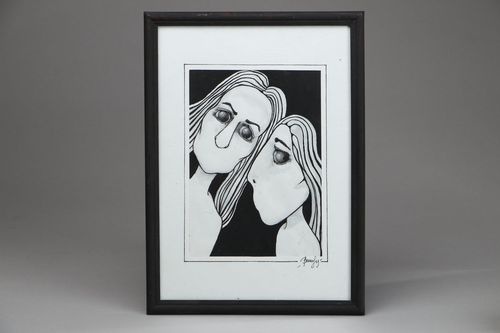 Grafik Gemälde in gemischter Technik - MADEheart.com