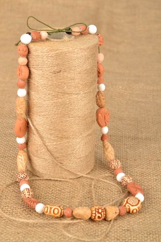 Homemade clay bead necklace - MADEheart.com