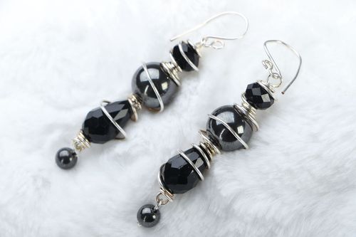 Orecchini di pietre naturali fatti a mano accessorio originale bello da donna - MADEheart.com