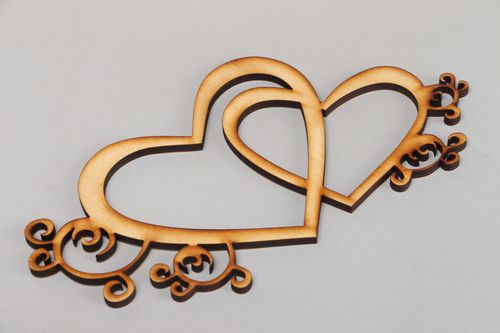 Chipboard coeurs en contreplaqué pour serviettage ou peinture - MADEheart.com