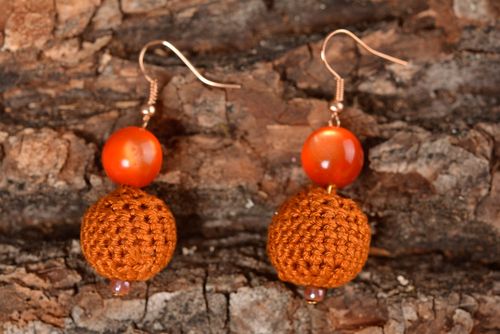 Pendientes hechos a mano accesorios tejidos a crochet bisutería artesanal  - MADEheart.com