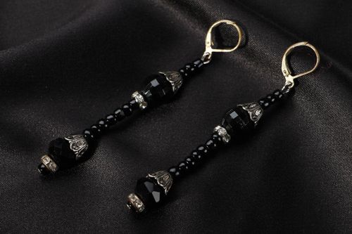Long black earrings  - MADEheart.com