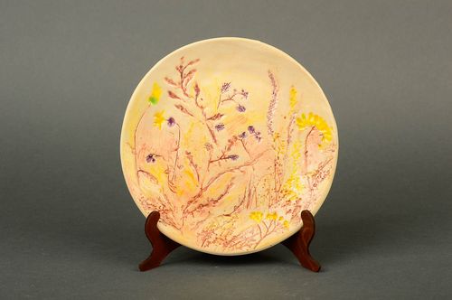 Plato de cerámica hecho a mano pintado regalo original utensilio de cocina - MADEheart.com