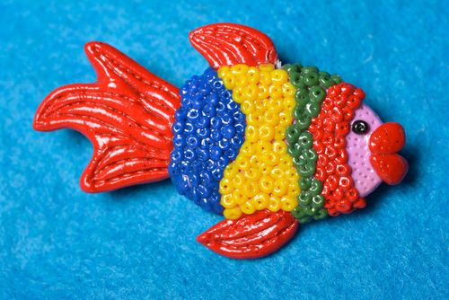 Broche hecho a mano accesorio artesanal regalo original para mujer Pez - MADEheart.com