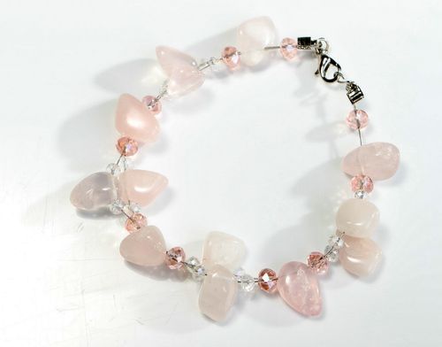Pulsera artesanal con cuarzo y cristal - MADEheart.com