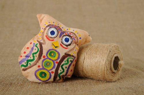Peluche décorative en tissu Hibou faite main - MADEheart.com