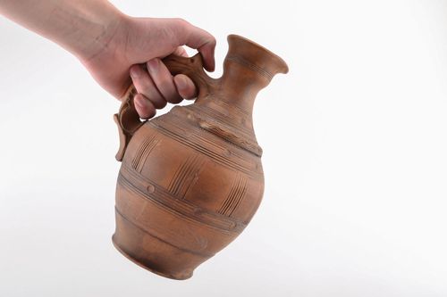 45 oz ceramic wine carafe with handle and no lid 2,31 lb - MADEheart.com