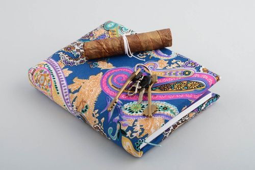 Bloc de notas artesanal de autor con cubierta de tela bonito oriental vistoso  - MADEheart.com