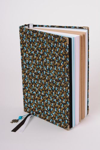 Bloc de notas con funda de tela artesanal con papel de colores cuaderno - MADEheart.com