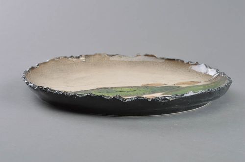 Handmade porcelain dish with colorful glaze painting Flow kitchen decor ideas - MADEheart.com
