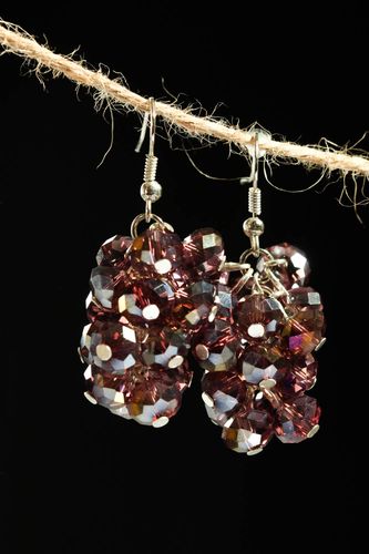 Crystal earrings handmade glass earrings beautiful earrings evening jewelry - MADEheart.com