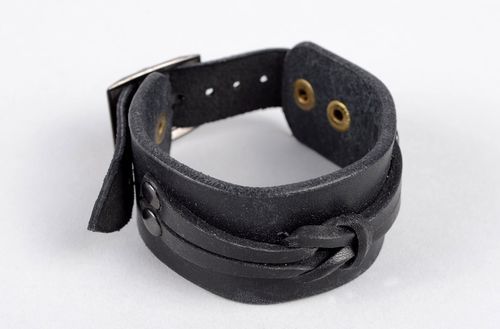 Handmade Armband Frauen in Schwarz Leder Schmuck für Männer Mode Schmuck schön - MADEheart.com
