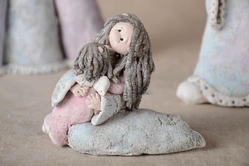Handmade angel sculpture miniature figurines homemade home decor - MADEheart.com