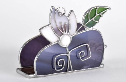 Stained glass business cards holder - MADEheart.com