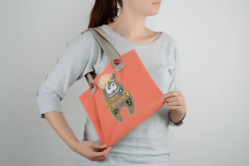 Mala artesanal com gato  - MADEheart.com