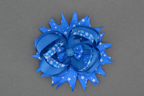 Fermacapelli con fiore blu fatto a mano fermaglio capelli accessorio originale - MADEheart.com