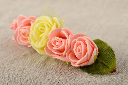 Unusual handmade hair clip bright beautiful jewelry designer accessories   - MADEheart.com