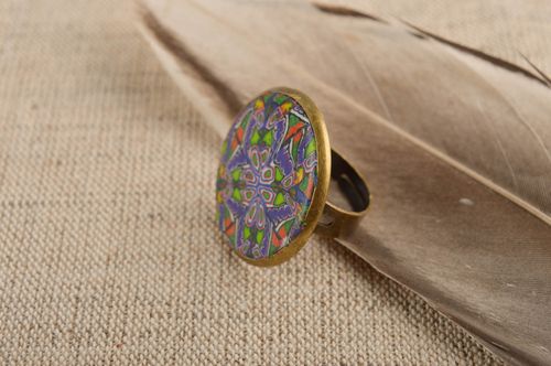 Massive designer ring polymer clay accessory stylish handmade ring gift - MADEheart.com