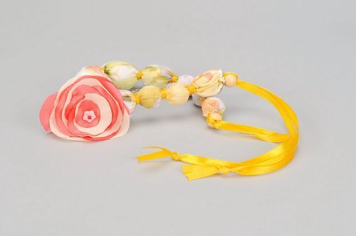 Beads made of cotton, silk and wood Sunny - MADEheart.com
