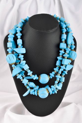 Collier fantaisie Bijoux fait main Accessoire femme en perles de bois - MADEheart.com