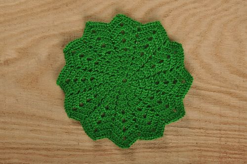 Häkel Accessoire handmade Getränke Untersetzer Tisch Serviette Küchen Deko grün - MADEheart.com