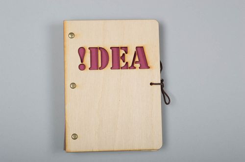 Carnet de notes Agenda fait main avec couverture de bois Cadeau femme Idea - MADEheart.com