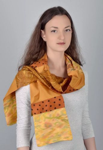 Orange silk scarf - MADEheart.com