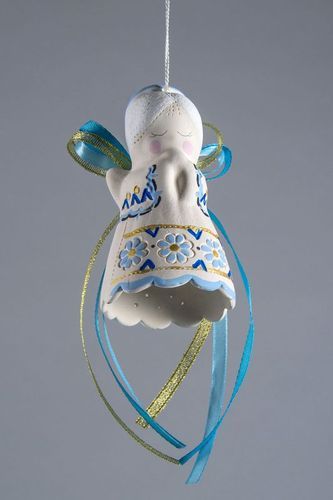Ceramic bell blue Angel - MADEheart.com