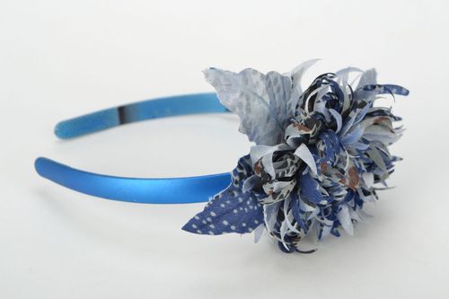 Grinalda para cabeça artesanal cinza azul - MADEheart.com