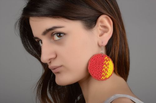 Damen Ohrringe Designer Schmuck Handmade Ohrringe Accessoires für Frauen rot - MADEheart.com