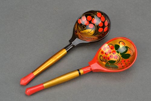Wooden tablespoon Khokhloma Painting - MADEheart.com