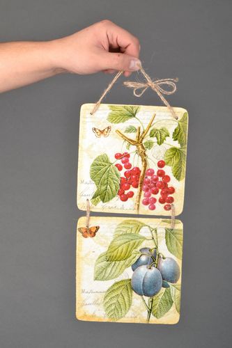 Pannello in decoupage fatto a mano decorazione da parete elemento decorativo - MADEheart.com