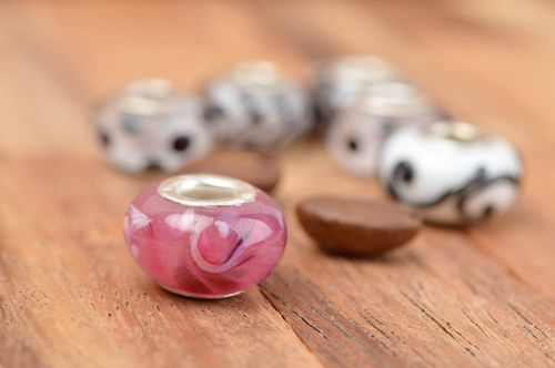 Cute handmade glass bead lampwork glass beads art and craft supplies gift ideas - MADEheart.com