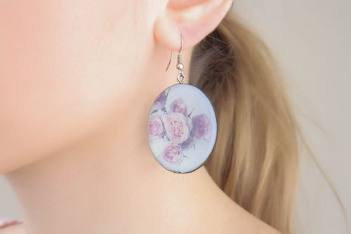 Homemade earrings Bouquet of Roses - MADEheart.com