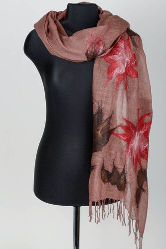 Beautiful handmade felted wool scarf silk scarf fashion shawl gifts for her - MADEheart.com
