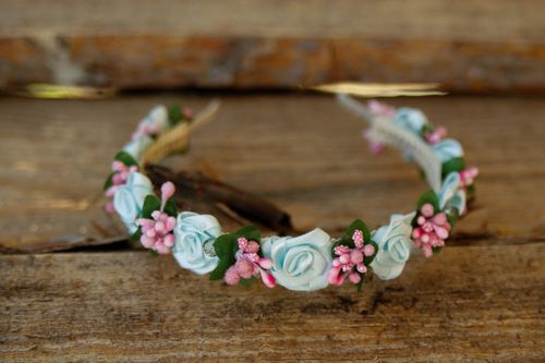 Cerchietto per capelli fatto a mano accessorio originale di raso da donna - MADEheart.com