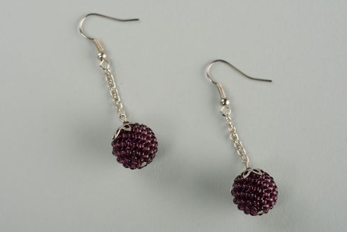 Long beaded earrings Blackberry - MADEheart.com