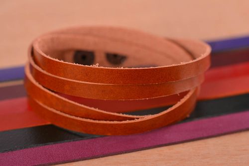 Handmade designer leather bracelet unusual wrist bracelet elegant jewelry - MADEheart.com