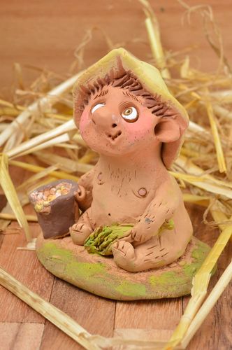 Handmade beautiful statuette present for friend unusual ceramic figurine - MADEheart.com