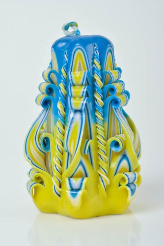 Beautiful festive designer handmade carved paraffin candle for gift - MADEheart.com
