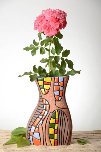 9 inches surrealism-style unique handmade flower vase 1,85 lb - MADEheart.com