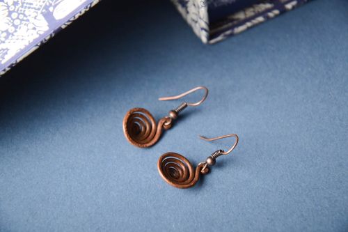 Handmade earrings copper earrings designer jewelry fashion accessories - MADEheart.com