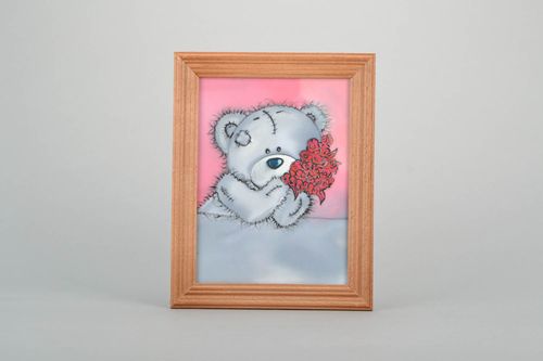 Wandbild aus Textil Bär  - MADEheart.com
