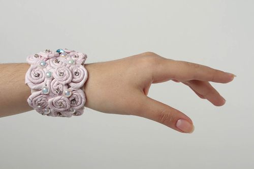 Украшение ручной работы модный браслет красивый браслет из ткани и бусин - MADEheart.com