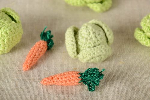 Jouets enfant Déco fait main Cadeau original 3 pcs Légumes carottes et chou - MADEheart.com