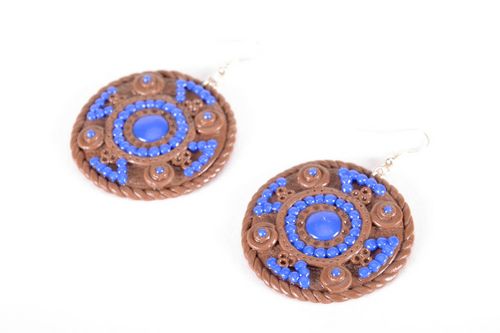 Round earrings in ethnic style - MADEheart.com