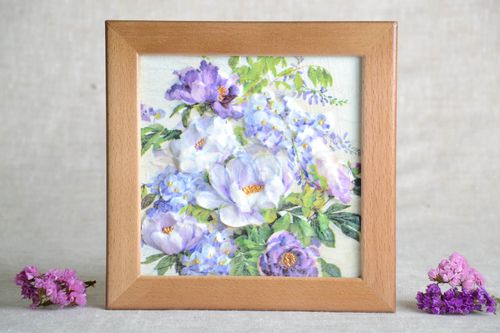 Handmade unique decoupage technique wall panel stylish interior decoration - MADEheart.com