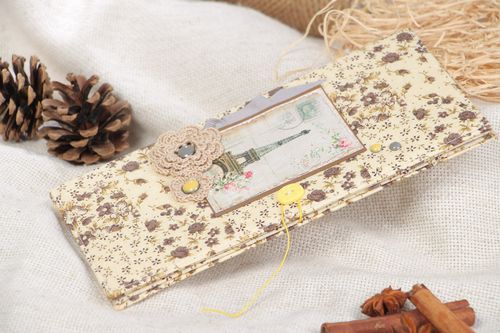 Handmade scrapbooking cotton fabric document holder - MADEheart.com